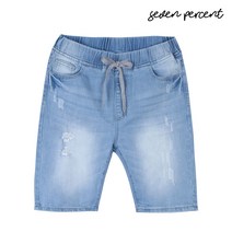 [세븐퍼센트] 빈티지 워싱 밴딩 청 반바지