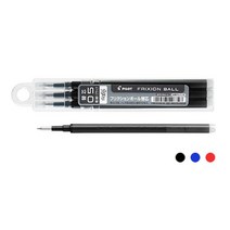 파이롯트 프릭션볼펜 0.5mm 리필심 3입(흑 청 적), 블랙