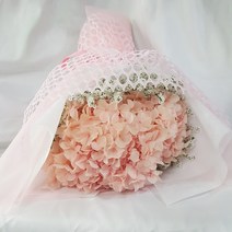 영하우스 프리저브드플라워 수국 꽃다발 생일 축하 기념일 졸업 선물, 핑크+축하합니다(스티커)