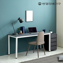 상일리베가구 더스틸 1400 컴퓨터 책상+4단 서랍장 세트, 블랙오크책상+오크
