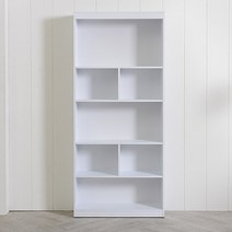 씨앤씨구스 사무용가구 뉴엔디 틈새쏙 800 5단책장 원룸 책꽂이 책장, 화이트