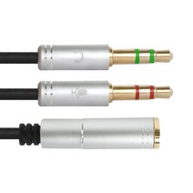 WOHNEN 이어셋 to PC 변환 어댑터 Y잭, 이어셋변환케이블(고급)-실버