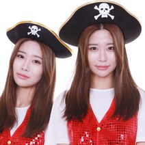금색 테두리 해적 모자 선장 캐리비안 후크 파티 용품, A01-금색테두리해적모자(여성용)