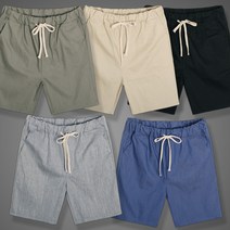 굿럭샵 여름 5부 린넨 밴딩반바지 여성 남성 공용 편안한 마 반바지 MP35