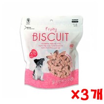 바우와우 딸기맛 비스켓 220g X 3개 애견과자 대용량
