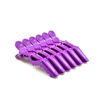 와이지알씨 악어 머리 헤어 집게 핀 6개 퍼플 세트 전문가용 미용