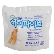 하이파이브 500매 원통형 리필형 지문 잉크제거 다용도 향균 물티슈, 하이파이브 리필용