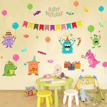 [더바이인테리어팬시] 생일파티 데코스티커_해피버스데이외 1종 인테리어 / 데코스티커, 해피버스데이 / 생일파티스티커