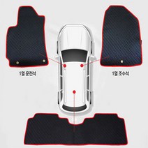원씽 무취 고무 발판 깔판 풀세트 자동차매트, (신)포터2 더블캡(3P), 검정테두리