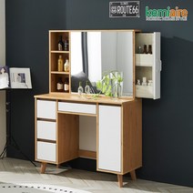 케미에르 크리스틴 화장대 세트(수납형거울) KSH-703, 오크