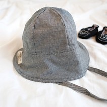 꿈두부 선샤인벙거지_하운드체크 유아동벙거지 아기모자