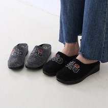 슈벨 통굽 웨지 겨울 방한 쿠션 사무실 슬리퍼