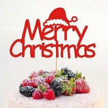 e베이비랜드 크리스마스 케이크토퍼 _ 완제품 크리스마스소품 장식 케이크번팅, 01.크리스마스 케이크토퍼 완제품.20_레드메리★완제품★