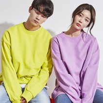 남녀공용 오버핏 무지 면티셔츠 커플룩 루즈핏 캠퍼스룩 긴팔티 리얼무지맨투맨