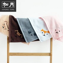 송월타올 빼꼼 라벨고리타올 5장, 그레이(너구리)