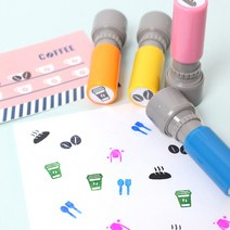 두루디자인 베이직 꼬마 쿠폰 스탬프, 핑크(자체로고), 잉크 파랑
