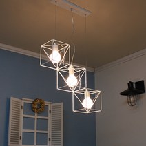 조명나무 스틴 펜던트 3등 식탁등 인테리어조명 카페조명, 화이트-백열전구