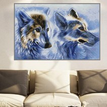 큐브아트 보석십자수 은빛늑대(50x40cm전체사각)