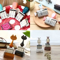 와우샵 컬러 다이어리 스탬프 1p, 01_컬러미니 스탬프(인디핑크), 단일(잉크미포함)