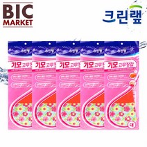 크린랩 기모 고무장갑 (Free 사이즈), 레드, 5개
