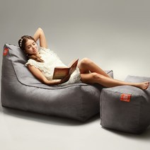 보니타 빈백 초대형 세인트 SS808 스웨이드 소파, 그레이