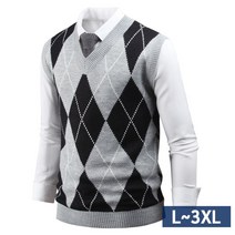 다꾸앙 [다꾸앙]고품격 영에이지 아가일 브이넥 니트조끼 A08K8_ov0623