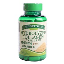 네이쳐스트루쓰 하이드롤라이즈 콜라겐 1000mg 플러스 비타민 C 코티드 캐플렛, 90개입, 1개