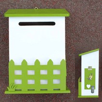 마프 명판없이 건의함 고객소리함 의견함 제안함 기타푯말 등등, N2191G/그린 울타리메모꽂이 자물쇠우체통, 1개