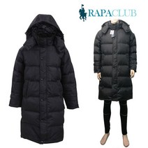 남녀공용 오리털 롱패딩 라파클럽 0808 롱코트 블랙