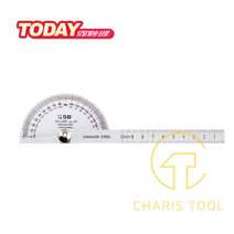SB 에스비 분도기 NO-19 각도기 (0~10cm) 스테인리스 카리스툴, 1개