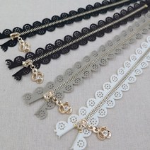 [후야몰]펀칭/레이스/지퍼/20cm/부자재/퀼트/프랑스자수/당일배송, 레이스지퍼20cm-브라운