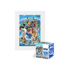 퍼즐피플 원피스 직소퍼즐 108피스, 미니큐브 워터월드 108P 액자포함(108피스자체제작화이트), 108p