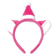 단골창고 LED산타모자사슴귀머리띠, 진핑크