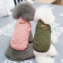 도매창고 강아지 깔깔이 누빔조끼 기모조끼 겨울옷, 네이비