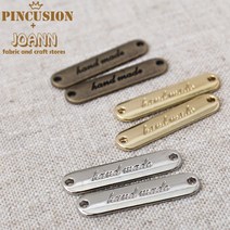 핀쿠션 핸드메이드금속장식라벨(3p)-라운드(대), 골드, 3개