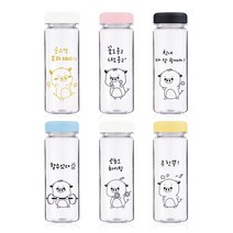 공감 일러스트보틀 클리어무지보틀 물병, 꽃도 좋고 너도 좋고 / 노랑, 500ml