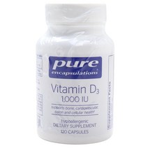 Pure Encapsulations 비타민 D3 1000 IU 캡슐, 120개입, 1개, 120정