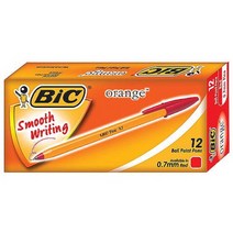 BIC 오렌지 볼펜 0.7mm 12개입 MO, 적색