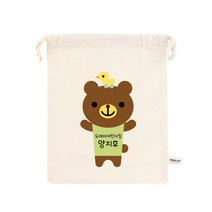 디자인아지트 [주문제작]스트링파우치 기저귀 파우치, 애니멀_곰