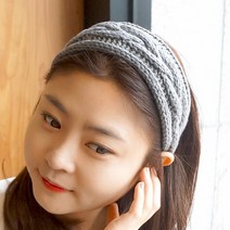 로라하 니트 꽈베기 성인 아동 여성 넓은 머리띠 편안한 헤어밴드