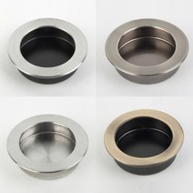슬라이딩도어 미닫이 매입손잡이 원형오목이, 3.원형매입오목이 6번헤어라인검정 소44mm