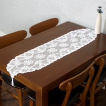 프렌치 레이스 테이블 러너 (33x137cm) 화이트 테이블러너 인테리어 소품 분위기 테이블러너 식탁보 테이블보