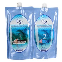 [소망 코스모코스] CS(씨에스) 트리트먼트 오징어먹물 1 2제 500ml, 내추럴브라운, 1개