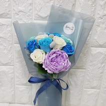 영하우스 작약 비누꽃 졸업식꽃다발 학예회 발표회 축하꽃다발 취임식꽃 승진꽃다발 퇴임식꽃 부모님생신꽃 결혼기념일꽃다발 졸업꽃다발 생일꽃 선물, 블루