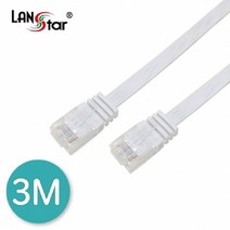 랜스타 UTP평면케이블 CAT.6 DIRECT (화이트 길이8종 블랙 길이8종), 화이트(LS-F6UTPD-3MW)