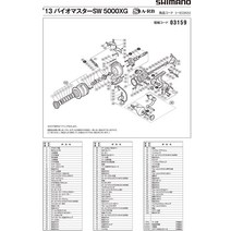 일본 낚시용품 시마노 SHIMANO 순정 부품 13 바이오 마스타 SW 5000XG 드라 그 노브 031591 루어/낚시대/시마노/다이와/일본낚시, 1개