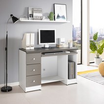 퍼니아트 와이드 광폭 컴퓨터책상, 스틸그레이화이트