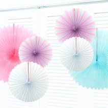 파티해 페이퍼휠 장식세트 6개입, 베이비,고리마운트 낚시줄 추가