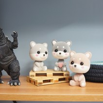 [짱카몰] 럭키독흔들머리인형3종 핸드폰거치대 강아지버블헤드 노호혼 홈데코인테리어소품 차량용장식인형, B타입 (브라운)