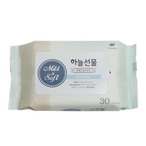 (주)장원 하늘선물 물티슈 30매 휴대형 국산 안전 고급 아기